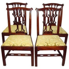 Good Georgian Irish Set of 4 Mahogany Side Chairs