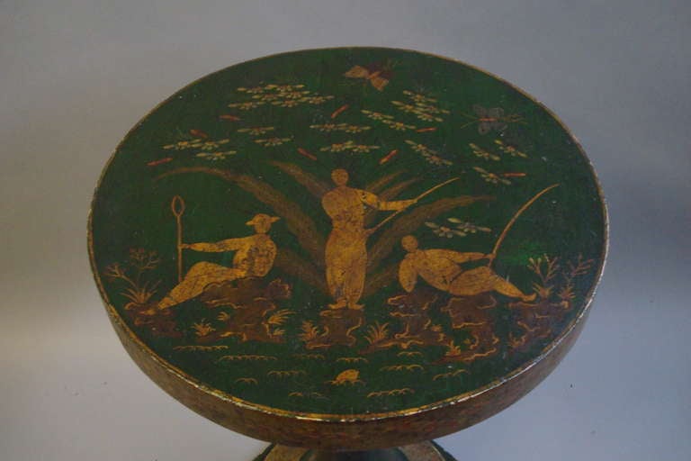 Mid-19th Century French Green Lacquered Occasional Table 6