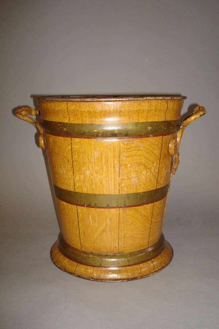 Mid 19th Century Unusual Japanned Tole Bucket/Jardiniere/Wine Cooler 2