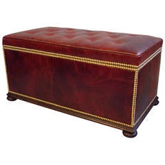 Good 19th Century Gillows Leather Box Ottoman