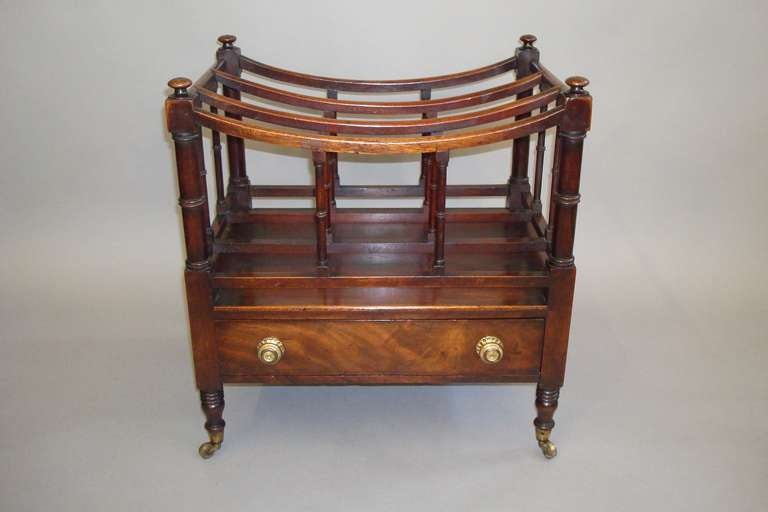 Elegant Regency Mahogany Dish Top Canterbury