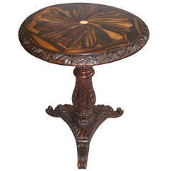 An Unusual Mid 19th Century Anglo Indian Calamander and Padouk Centre Table