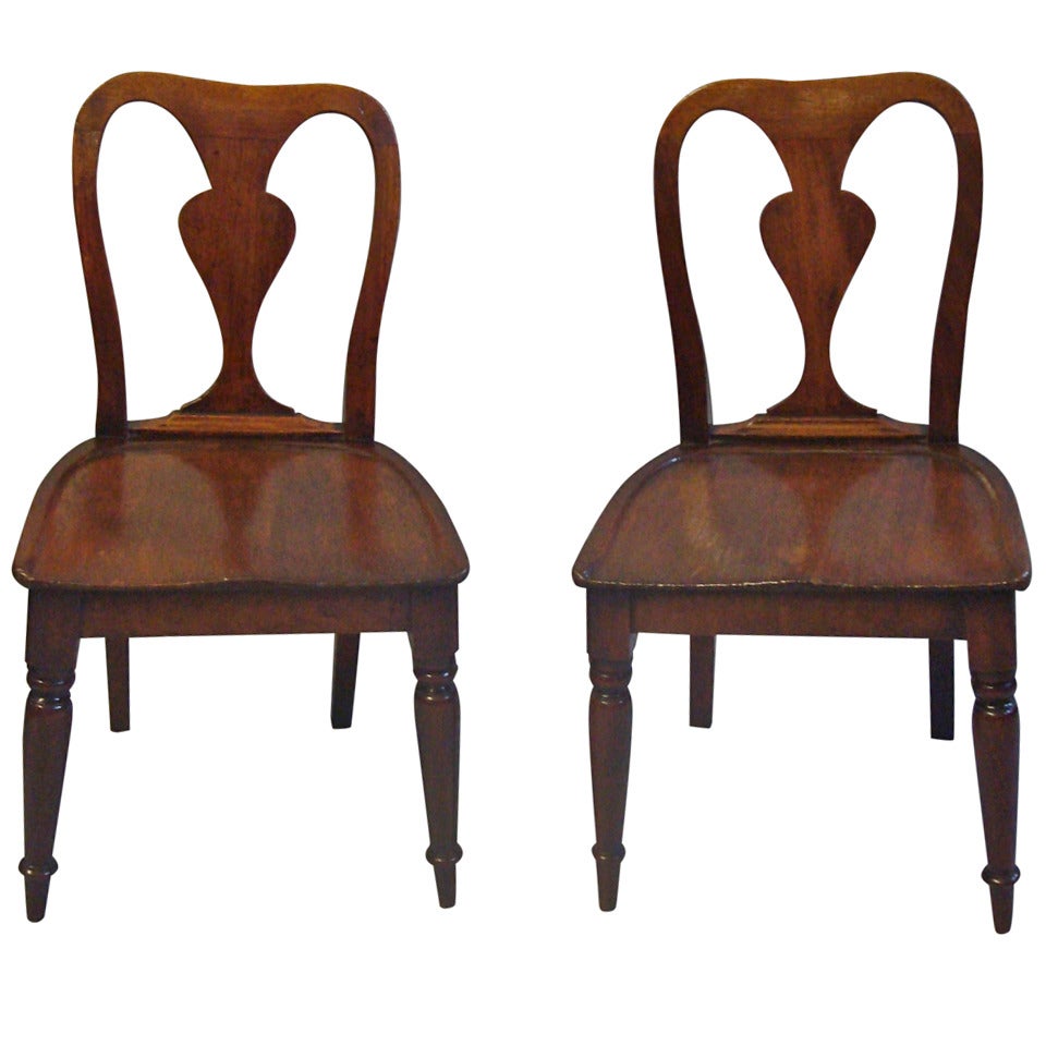 Rare Pair of George III Mahogany Child's Chairs For Sale