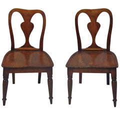 Antique Rare Pair of George III Mahogany Child's Chairs
