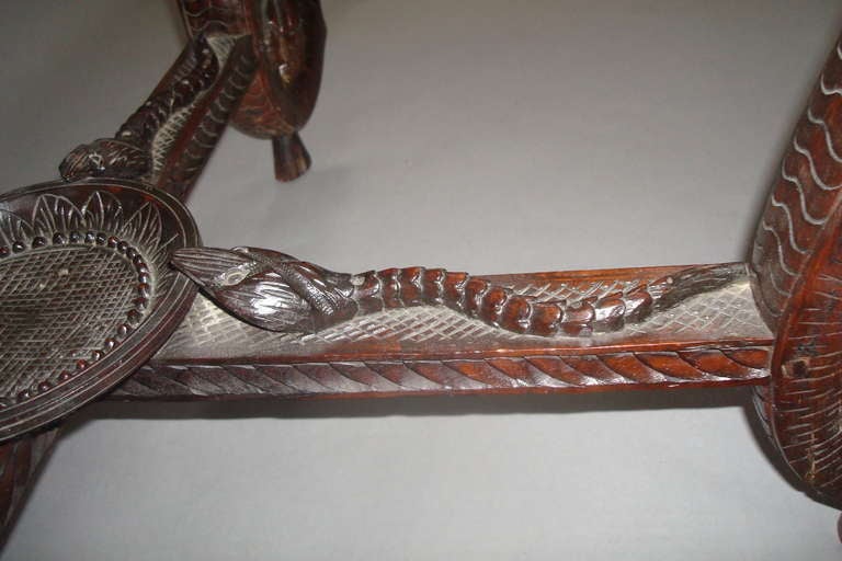 Good C19th Indian Carved Teak 'Elephant' Low Centre Table 6