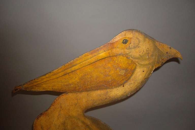 English Interesting Late 19th Century Painted Pelican
