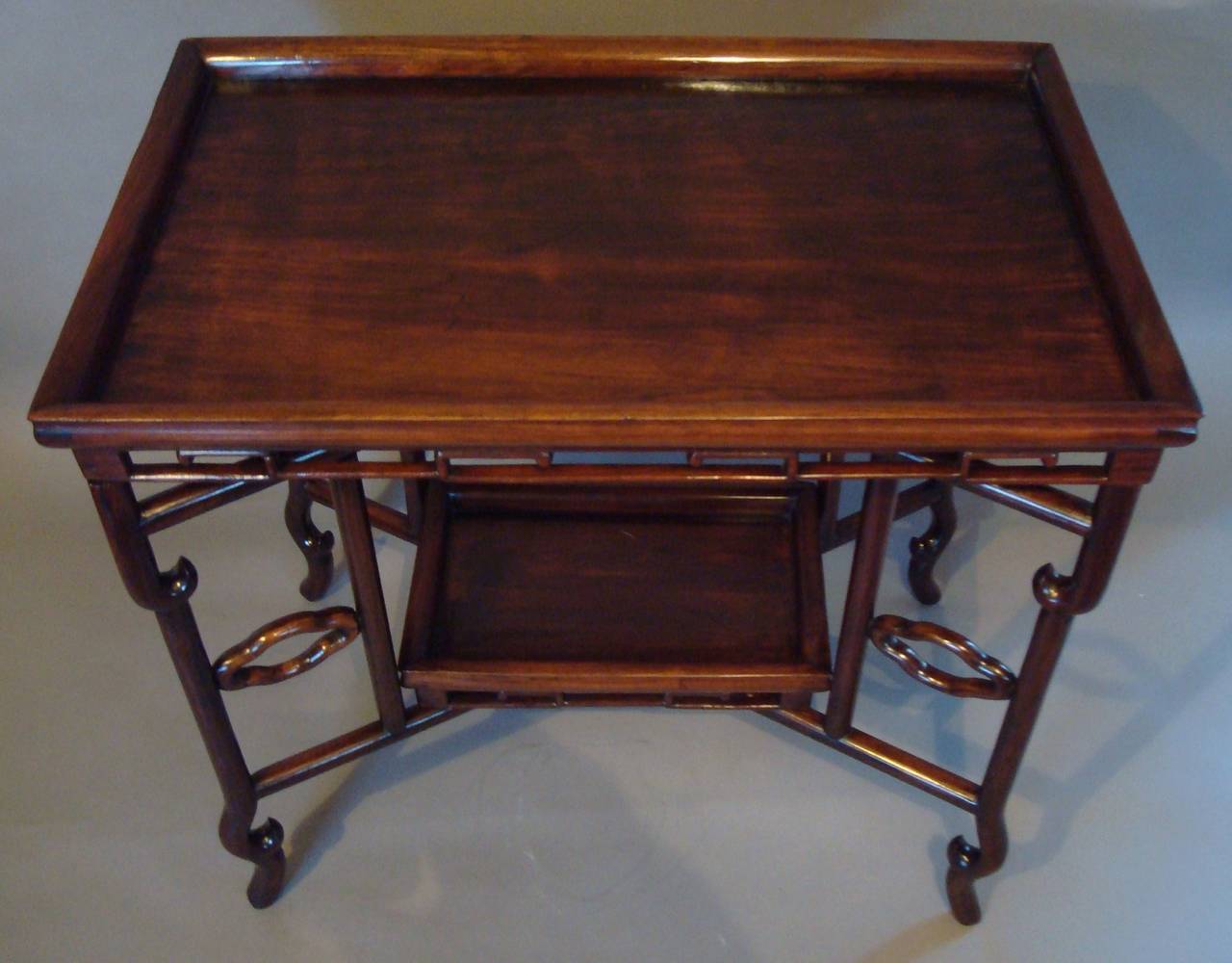 Qing 19th Century Chinese Hongmu Tray Table For Sale