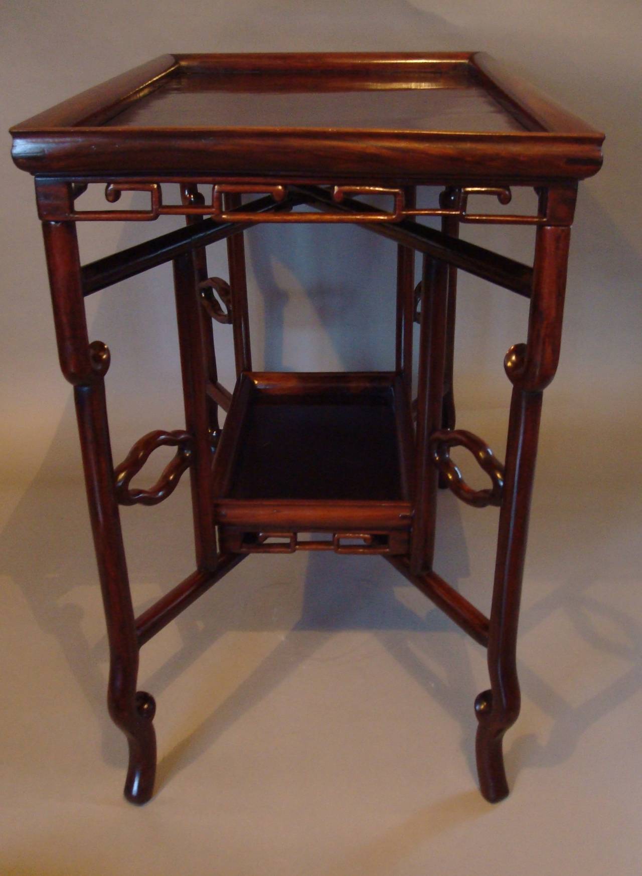 19th Century Chinese Hongmu Tray Table For Sale 1