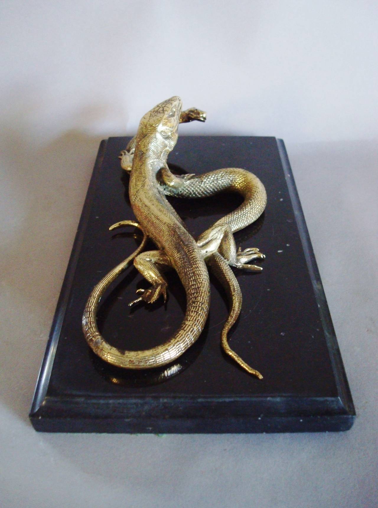 19th Century Gilt Bronze Snake and Lizard 1