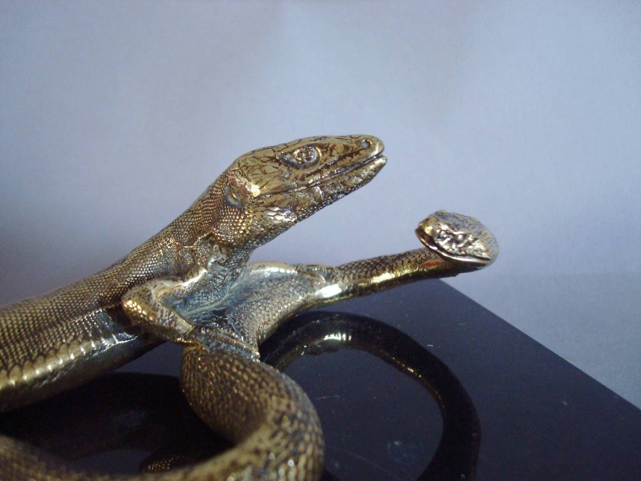 Victorian 19th Century Gilt Bronze Snake and Lizard