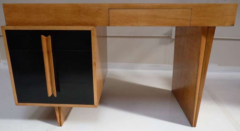 Extremely rare and never before seen on the market is this desk in maple by Vladimir Kagan c.1948.