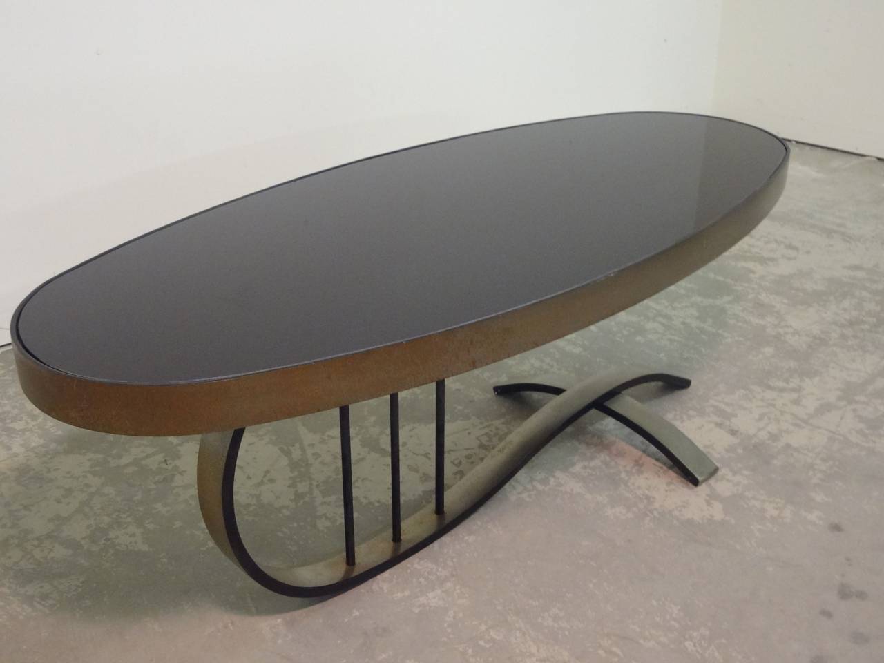 Sophisticated French Cantilevered Cocktail Table In Good Condition In San Diego, CA