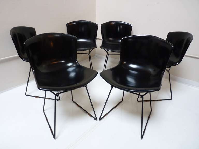 American Set of Six Fiberglass Bertoia Chairs