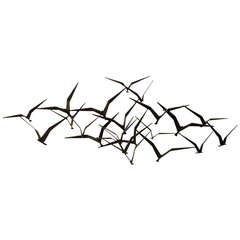 Flying Birds Wall Sculpture by C. Jere circa 1968