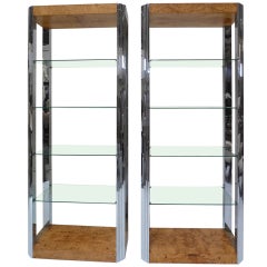 Pair of Display Book Cases by Milo Baughman