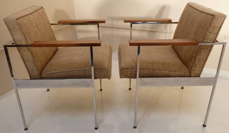 American Pair of Paddle Arm Chairs by George Nelson for Herman Miller
