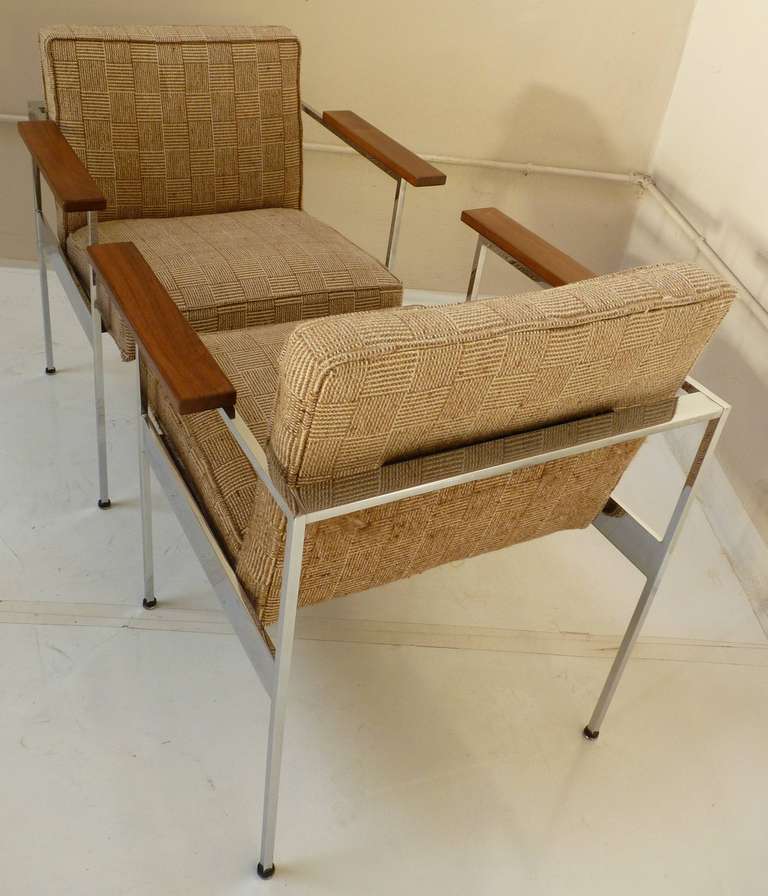 Pair of Paddle Arm Chairs by George Nelson for Herman Miller In Good Condition In San Diego, CA