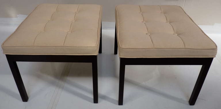Mid-20th Century Pair of Tufted Benches