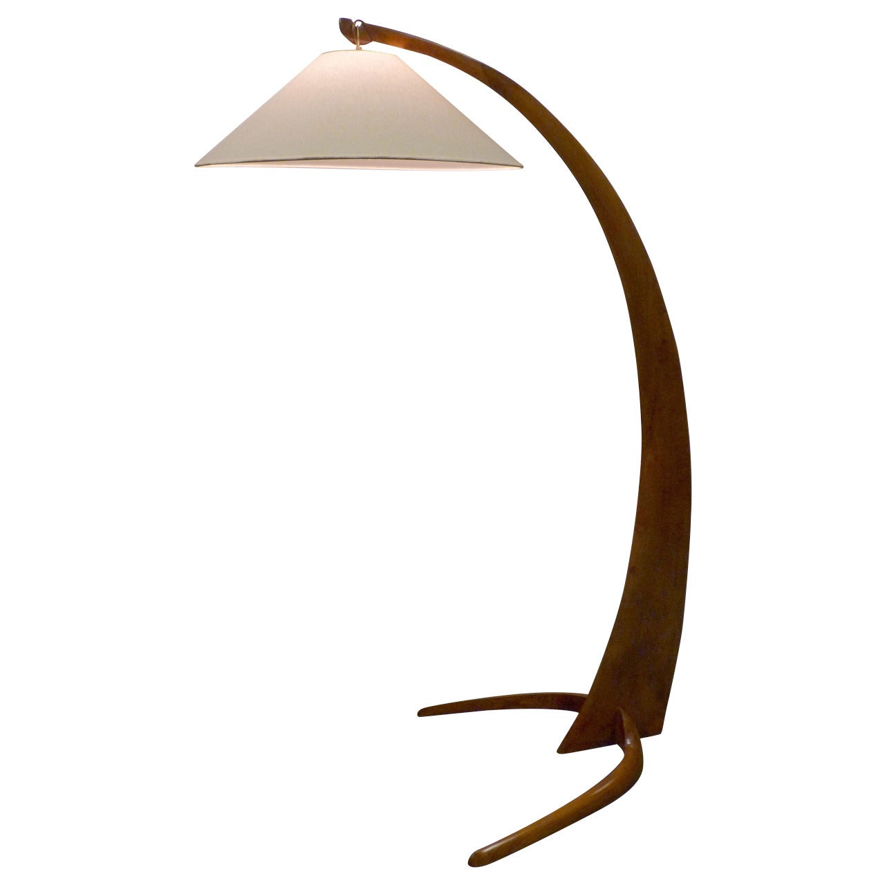 Italian Arc Floor Lamp in Walnut