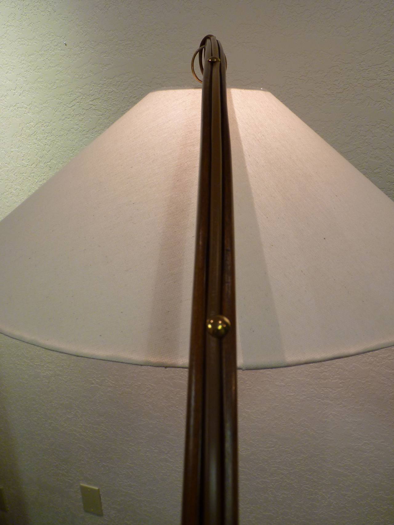 Italian Arc Floor Lamp in Walnut 5