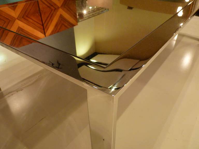 Mirror Polished Stainless Steel and Mirror Cocktail Table 3