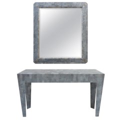 Maitland-Smith Coral Stone Console Table & Mirror