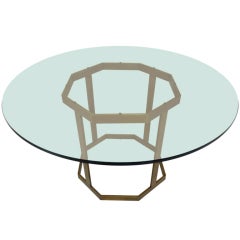 Brass Octagonal Dining Table By Milo Baughman