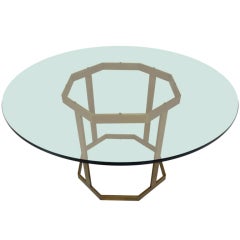 Brass Octagonal Dining Table By Milo Baughman