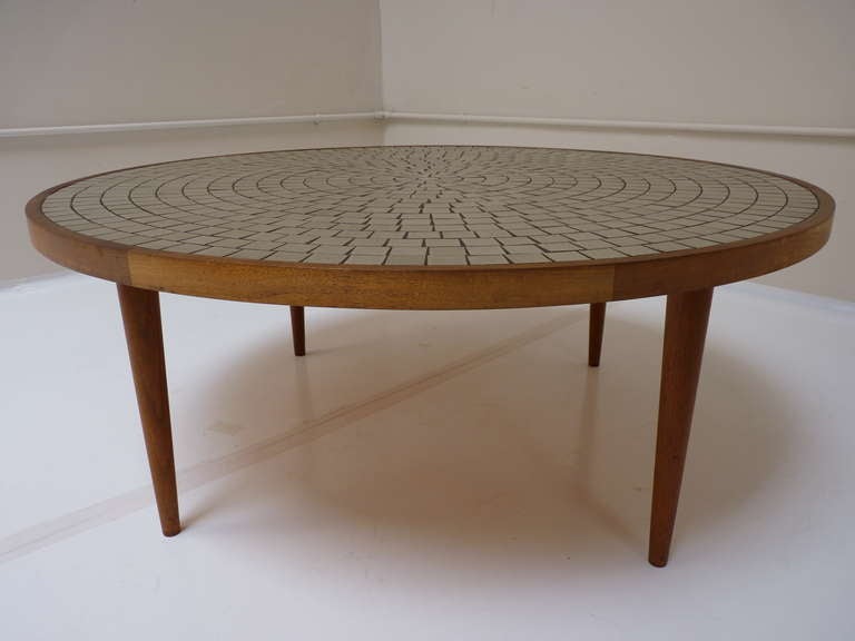 Large Round Coffee Table By Gordon Martz For Marshall Studios at 1stDibs