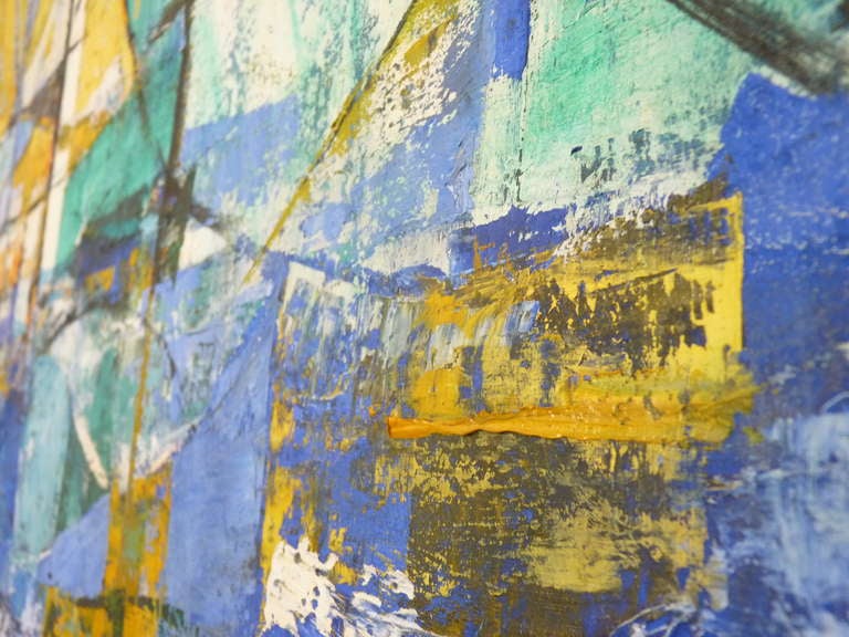 American Framed Abstract Painting By Edith Ferullo