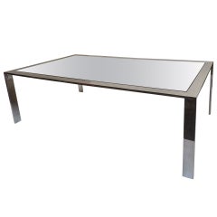 Mirror Polished Stainless Steel and Mirror Cocktail Table