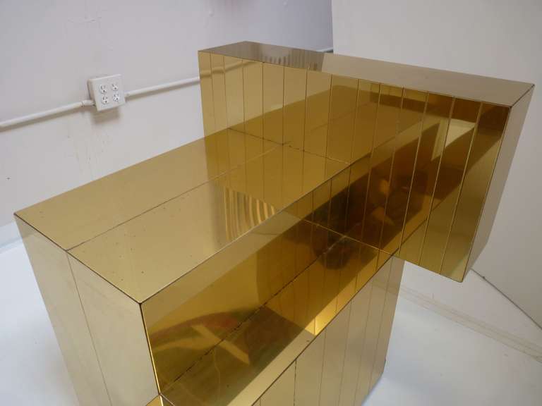 Brass Cityscape Dining Table Signed by Paul Evans for Directional 3