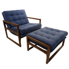 Cube Lounge Chair & Ottoman by Milo Baughman for Thayer Coggin