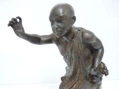 Bronze Buddhist Monk Kung Fu Figure