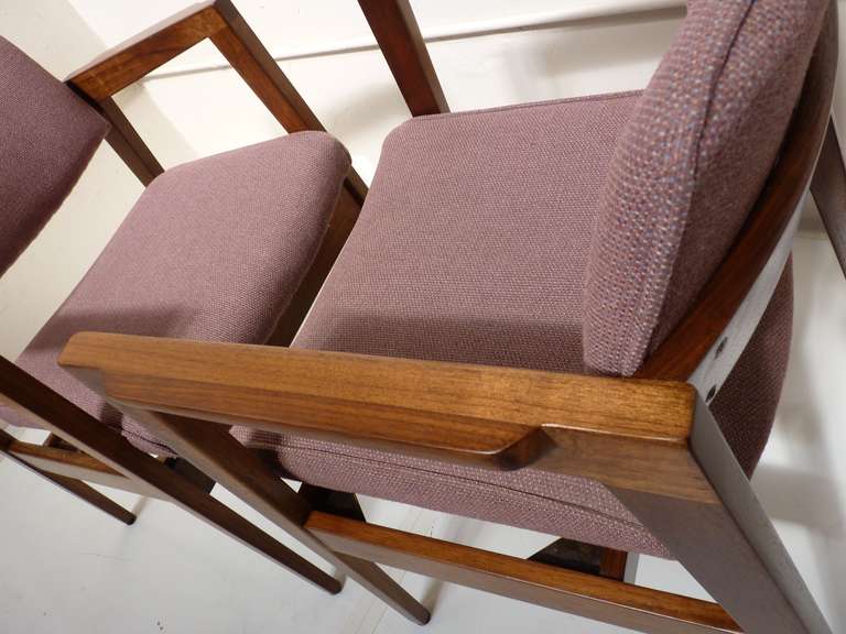 Mid-20th Century Ten Pairs of Walnut Gunlocke Occasional Chairs