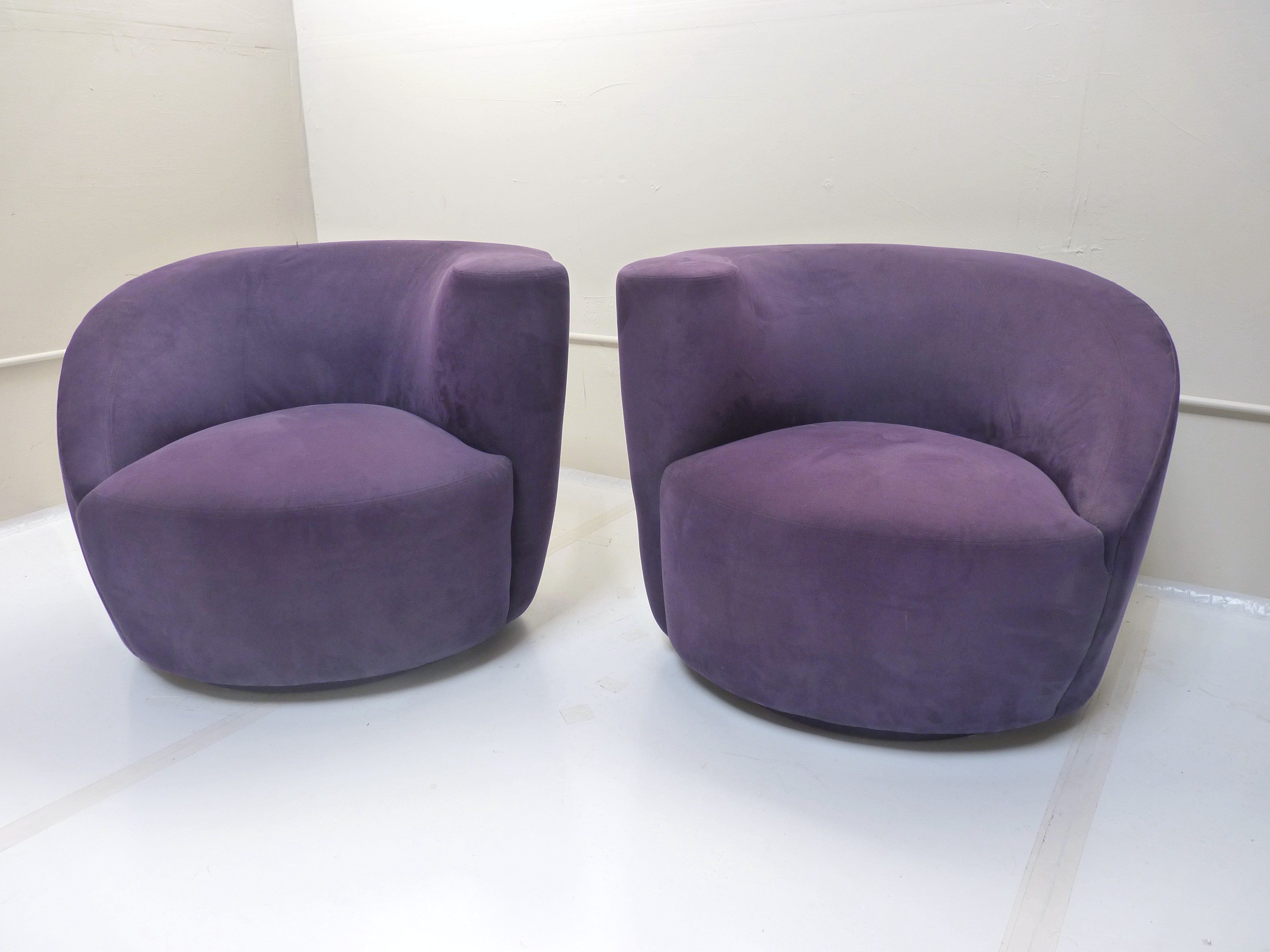Pair of Vladimir Kagan Nautilus Lounge Chairs