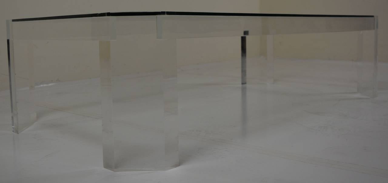 Lucite cocktail table by Charles Hollis Jones, circa 1970s.