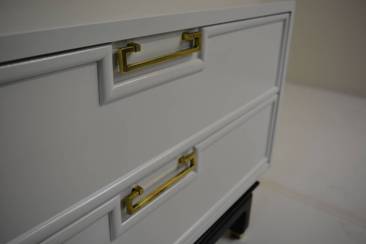 American Decorative Lacquered Chest with Brass Accents
