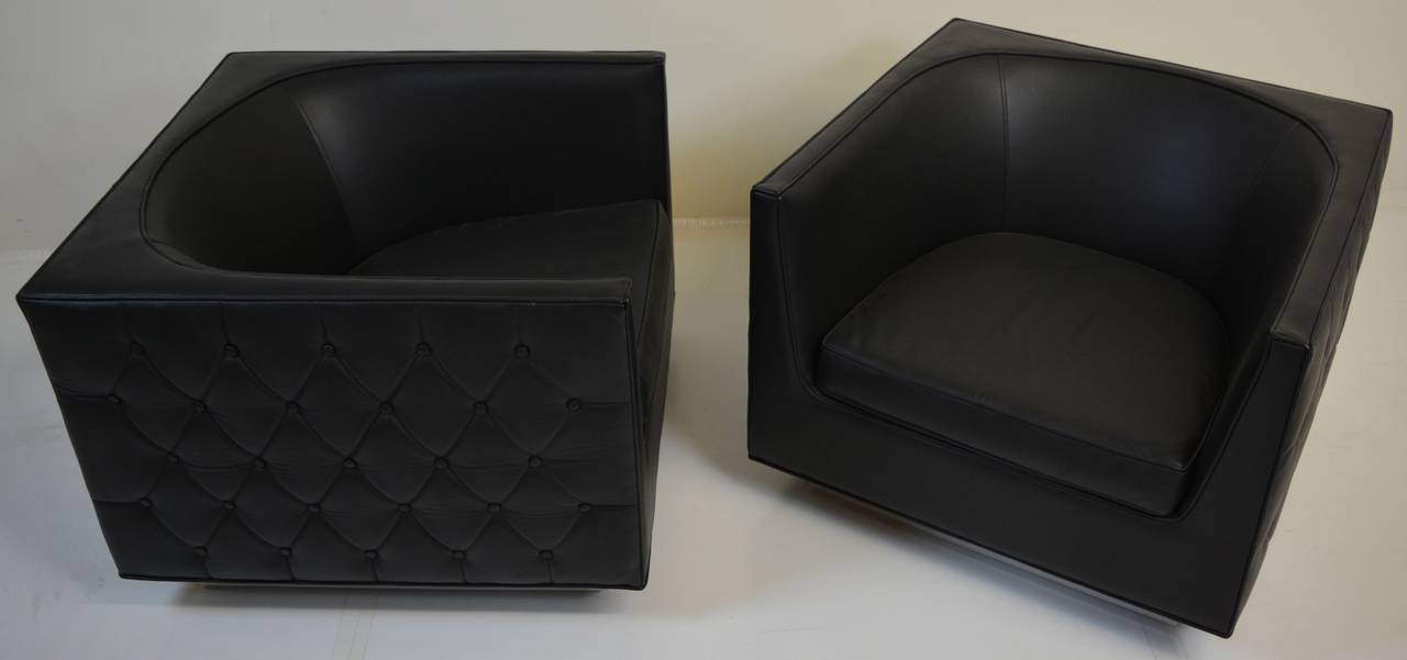 Contemporary Tufted Cube Chairs by Brandon Vega, 2015