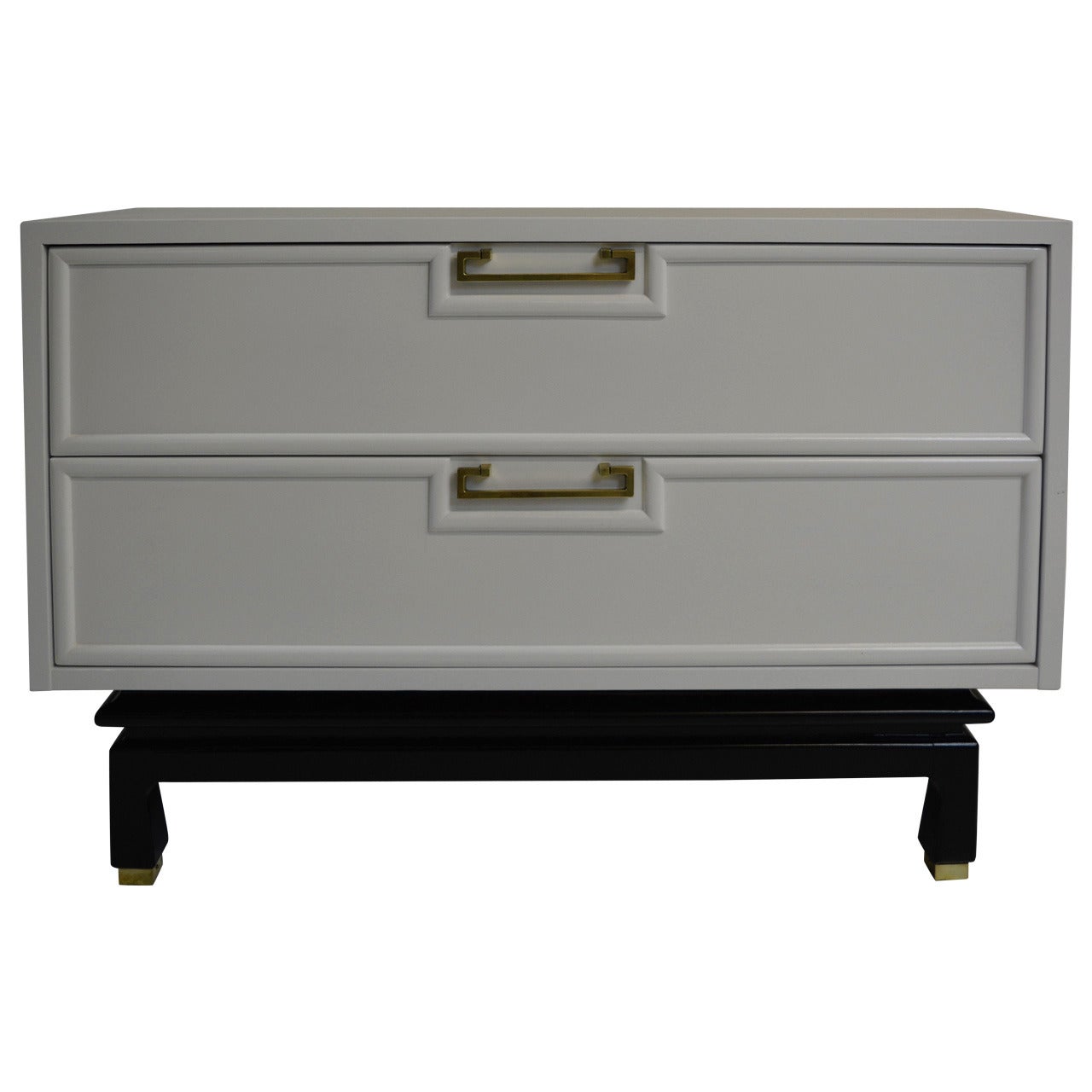Decorative Lacquered Chest with Brass Accents