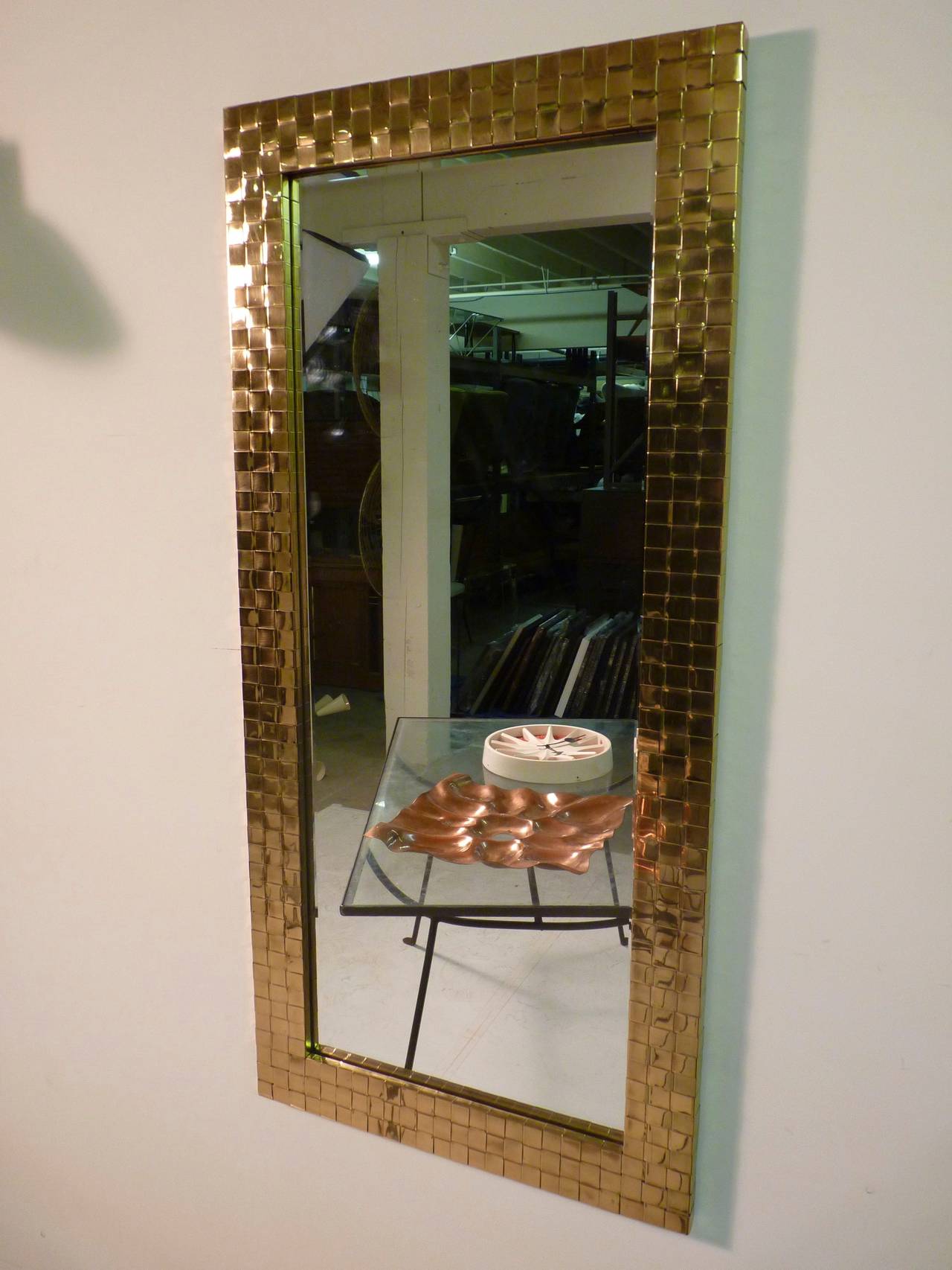 Woven Brass Mirror by Chapman, circa 1978 1