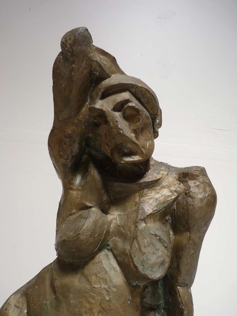 American Cubist Nude Sculpture by Ernest Chandonet c.1950's 