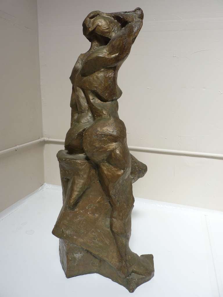 Cubist Nude Sculpture by Ernest Chandonet c.1950's  In Good Condition In San Diego, CA