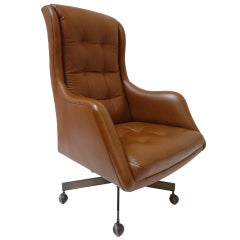 Executive Desk Chair in Leather by Vladimir Kagan