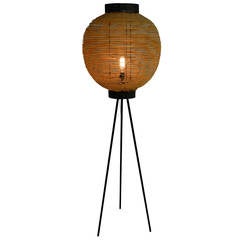 Retro 1950s Japanese Tripod Floor Lamp