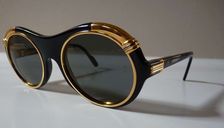 Plastic Vintage Cartier Lunette Diabolo Sunglasses