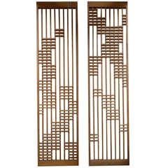Vintage Pair of Monumental Architectural Screen Panels from a Modern San Diego Church