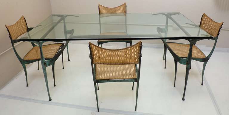 Gazelle Dining Set in Bronze by Dan Johnson In Good Condition In San Diego, CA