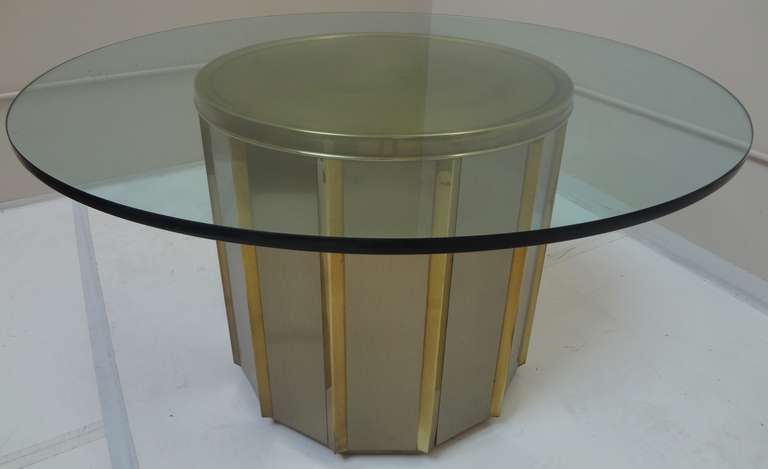 Late 20th Century Mastercraft Table Base in Brushed Bronze and Antiqued Brass