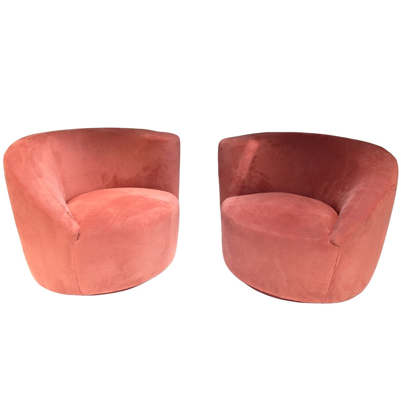 Pair of Vladimir Kagan Nautilus Lounge Chairs